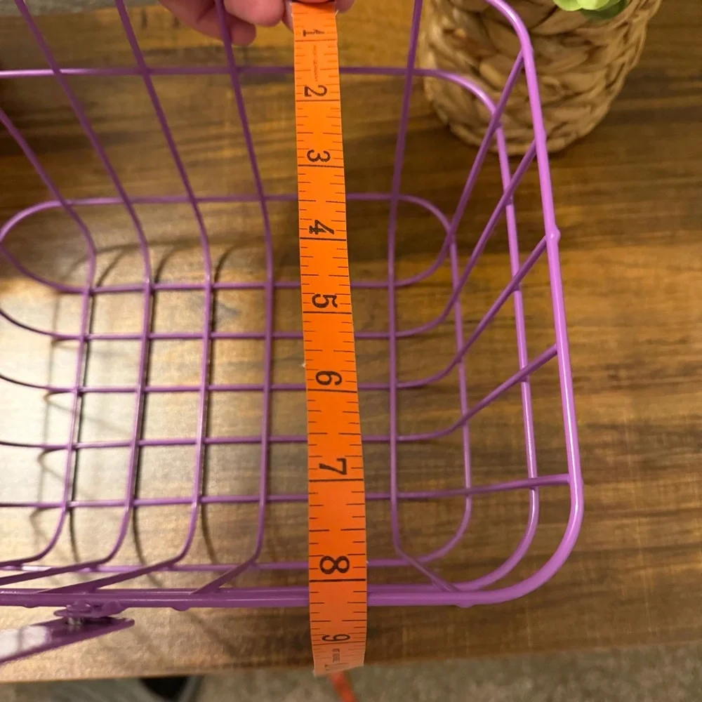Purple Wire Basket with Handle